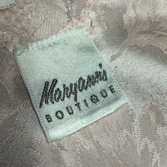 Vintage 1980s 1990s Maryann’s Boutique Pink Satin Lace High Low Chemise Babydoll - Picture 5 of 5